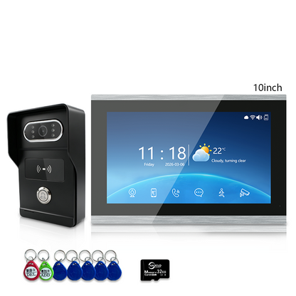 Anjielo Tuya Smart Home Villa Security Video Doorbell Infrared Night Vision 4 Wire Video Intercom System
