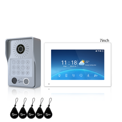 Anjielo Latest 4 wire Video Intercom System Video Doorbell Photo Frame 5 in 1 unlocking MotionDetection with Infrared Night Vision Intercom System for Apartment Home Villa