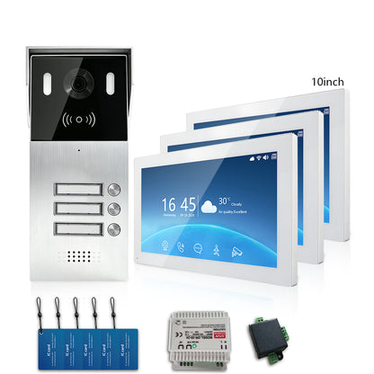 Anjielo Smart 2-Wire Multi-Tenant Video Intercom System Tuya APP Remote Unlock Wired Video Door Phone for Apartment Townhouse