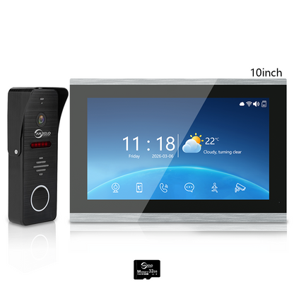 Tuya WiFi 4-Wire Video Door Phone Intercom | IP65 Waterproof Door Station + 7/10 Inch Touch Indoor Monitor for Villa