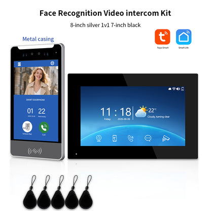 Anjielo Tuya 3D AI Facial Recognition Video Intercom, 5 Ways Unlock Villa Multi-Family Video Door Phone