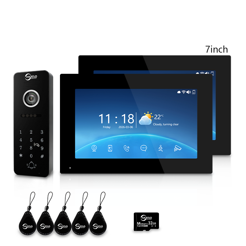 Anjielo 7 Inch 10 Inch Touch Monitor 4 Wire Tuya Video Intercom System Tuya Smart Life APP For Villa Home Security