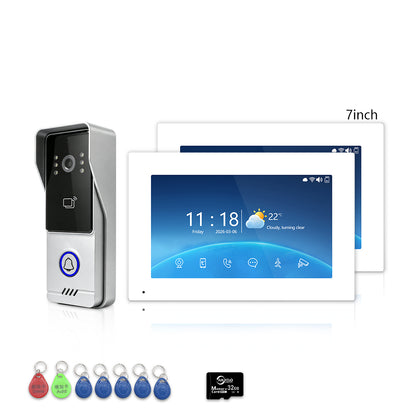 Anjielo 4-Wire Video Intercom | 7/10" Touch Screen Tuya Video Doorbell, IP65, RFID Remote Unlock, Night Vision Motion Detection