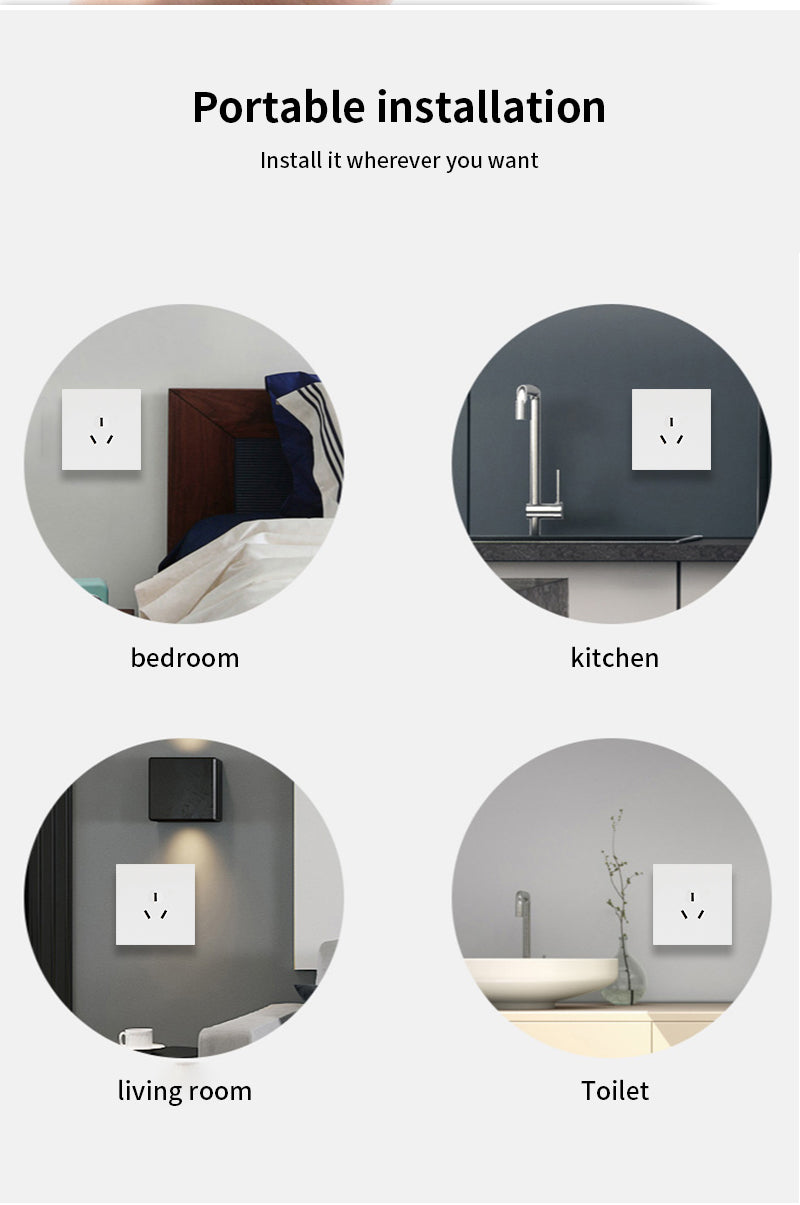 Anjielo 3-hole socket 16A zero live wire PC flame retardant material wireless connection ZigBee 3.0 socket