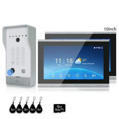 Anjielo 7/10 Inch Tuya 1080P Video Doorphone 4-Wire WiFi Smart Home Intercom System Waterproof Fingerprint Unlock