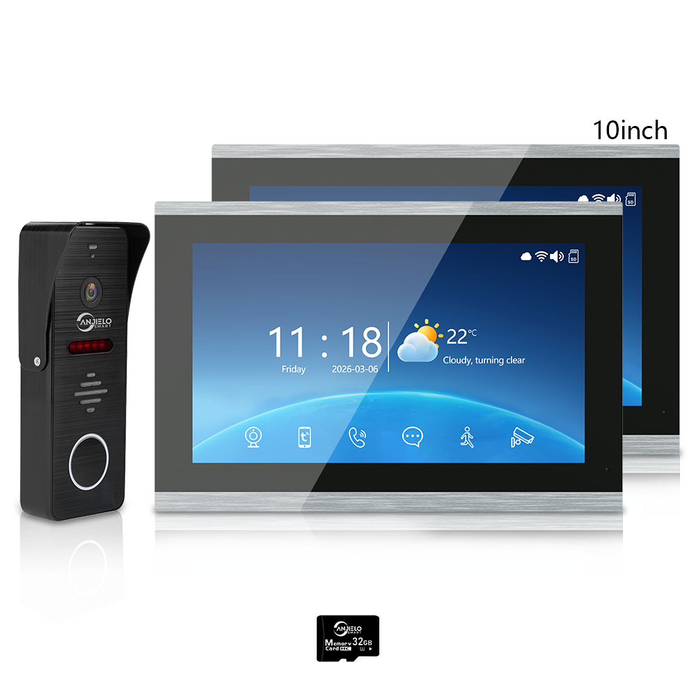 Tuya WiFi 4-Wire Video Door Phone Intercom | IP65 Waterproof Door Station + 7/10 Inch Touch Indoor Monitor for Villa