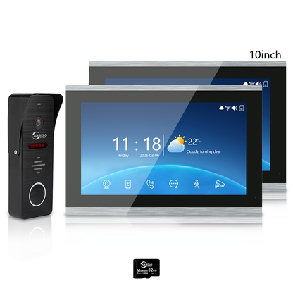 Tuya WiFi 4-Wire Video Door Phone Intercom | IP65 Waterproof Door Station + 7/10 Inch Touch Indoor Monitor for Villa