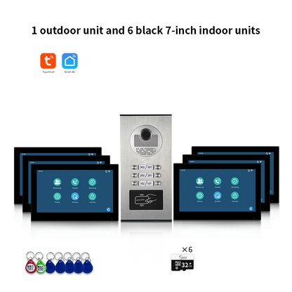 AnjieloSmart Newest Building Video Intercom System Tuya Wifi 1080P with 7/10 Inch Monitor for Multi Apartment