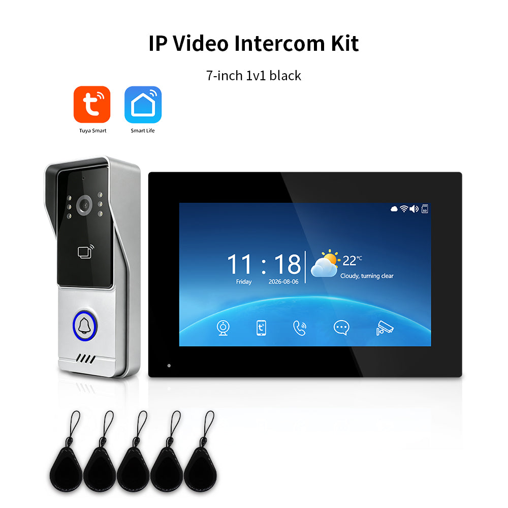 Anjielo Tuya IP Video Intercom System, 1080P Villa Video Door Phone with Remote Unlock, Infrared Night Vision, Motion Detection