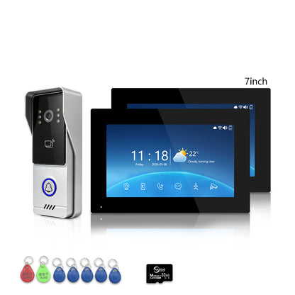 Anjielo 4-Wire Video Intercom | 7/10" Touch Screen Tuya Video Doorbell, IP65, RFID Remote Unlock, Night Vision Motion Detection