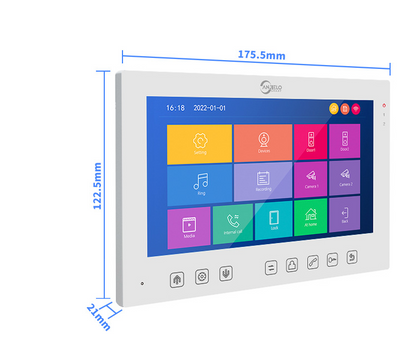 Anjielo Smart 4 Wire 1080P Tuya Smart 7inch Touch Button Screen Max Support 128G SD Card For Video Intercom