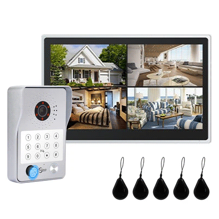 Anjielo Smart Tuya iDVR 1080P Smart Home Doorbell Large 15.6 Inch Video Intercom Control System WiFi Video 4 Split Screen IP Doorbell