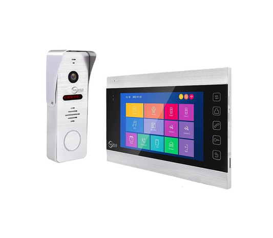Anjielo 1080P WiFi Video Intercom System 160° Wide Angle HD Camera 7 Inch Wired Screen Monitor for Apartment Home with Night Vision Motion Detection