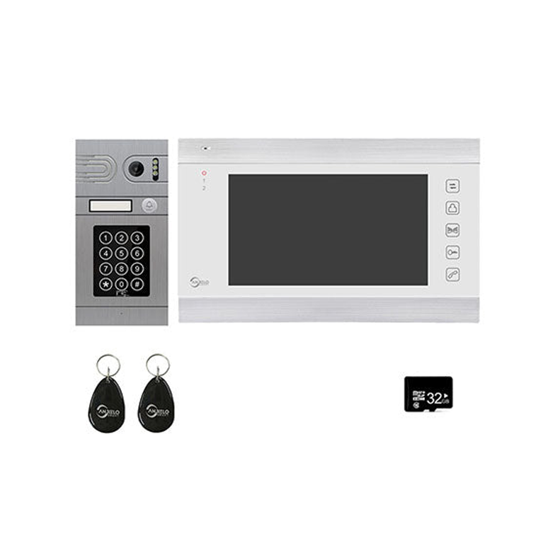 Anjielo Smart Support Villa Home Office Apartment Unlock Monitoring Wired Video Intercom System 7 Inch Video Doorbell Door System Kit
