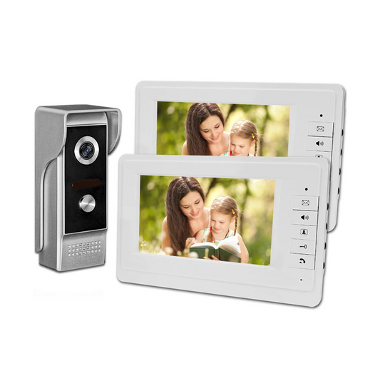 Anjielo 7 Inch Outdoor Camera Infrared Night Vision Color Wired Video Doorbell Doorbell System Monitor