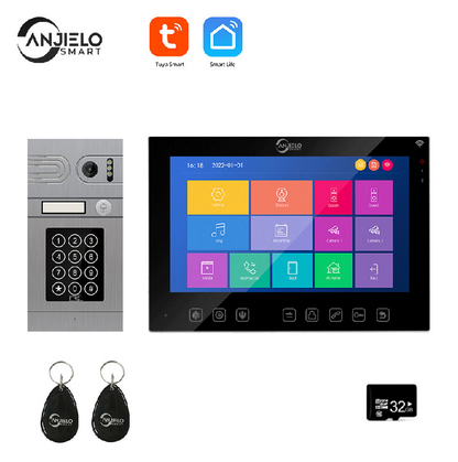 Anjielo Tuya 1080P WiFi Video Doorbell Camera Smart Home Video Intercom with Night Vision Motion Detection Camera for Home Security
