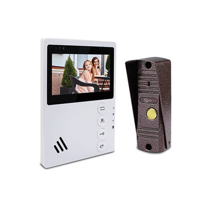 Anjielo Smart 4.3 Inch Wired Doorbell Metal Doorbell Video Intercom System for Home Apartment Monitoring