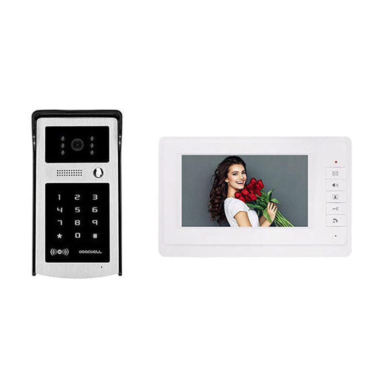 Anjielo 7 Inch Wired Video Intercom for Apartment Security Support Card Password Unlock RFID Video Camera Doorbell Intercom System