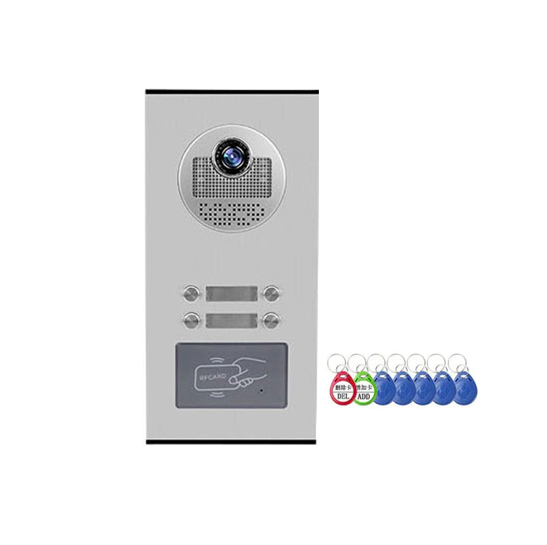 Anjielo 700TVL outdoor infrared night vision camera with RFID access control is suitable for video intercom systems in 2/3/4/6/8/10/12-unit apartments and villas.