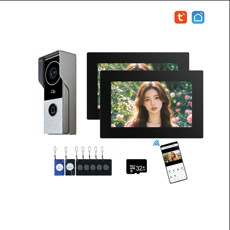 ANJIELO Smart Security Intercom System with 1080P 7/10-inch Touch Screen and Waterproof Door Phone, 140° Ultra-wide-angle Monitoring For Home