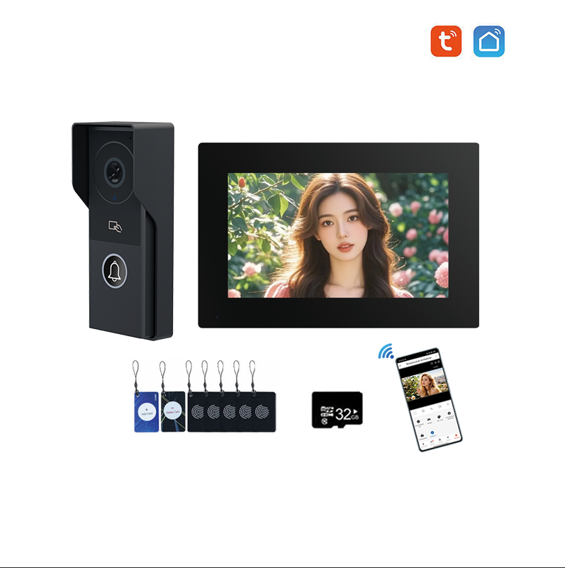 ANJIELO Smart Security Intercom System with 1080P 7/10-inch Touch Screen and Waterproof Door Phone, 140° Ultra-wide-angle Monitoring For Home