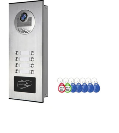 Anjielo Smart Video Intercom System 700TVL with RFID Access Outdoor Camera Video Doorphone Doorbell IR Night Vision for 2/3/4/6/8/10/12 for Multi-Room of Apartments and Villa