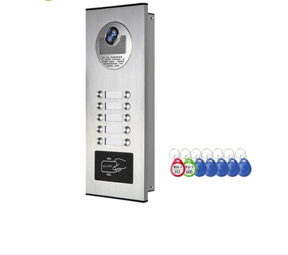 Anjielo Smart Video Intercom System 700TVL with RFID Access Outdoor Camera Video Doorphone Doorbell IR Night Vision for 2/3/4/6/8/10/12 for Multi-Room of Apartments and Villa