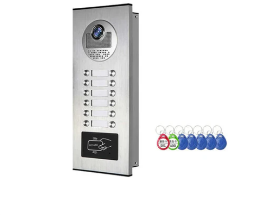 Anjielo Smart Video Intercom System 700TVL with RFID Access Outdoor Camera Video Doorphone Doorbell IR Night Vision for 2/3/4/6/8/10/12 for Multi-Room of Apartments and Villa