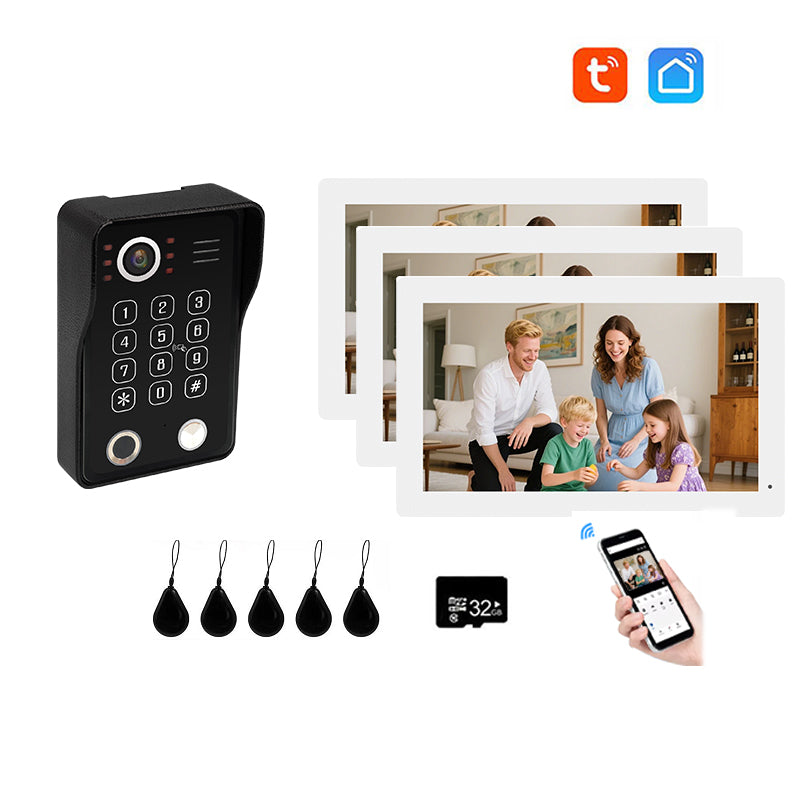 Anjielo Smart Wifi Doorbell Cam Video Intercom System by Tuya Wifi- 1080p HD Security and Multiple Unlock Options Including RFID Cards Support IP Camera