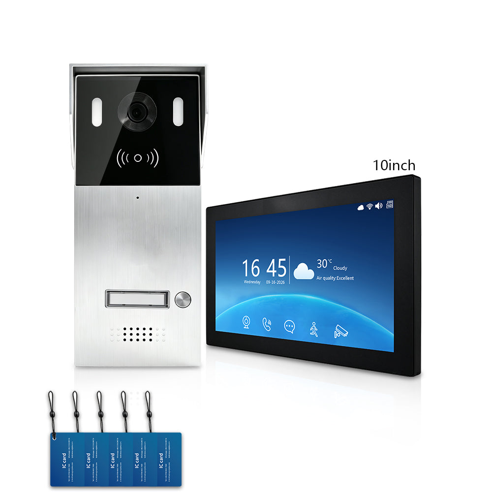 Anjielo Smart 2-Wire Multi-Tenant Video Intercom System Tuya APP Remote Unlock Wired Video Door Phone for Apartment Townhouse