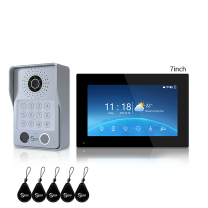 Anjielo Latest 4 wire Video Intercom System Video Doorbell Photo Frame 5 in 1 unlocking MotionDetection with Infrared Night Vision Intercom System for Apartment Home Villa