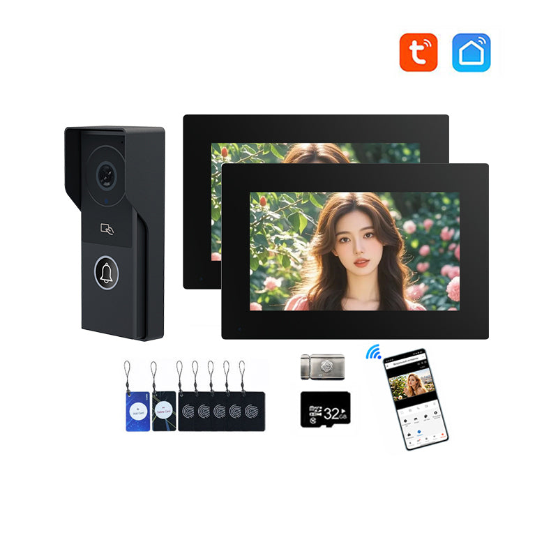 ANJIELO Smart Security Intercom System with 1080P 7/10-inch Touch Screen and Waterproof Door Phone, 140° Ultra-wide-angle Monitoring For Home