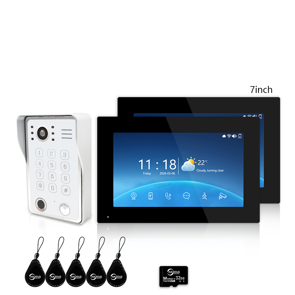 Anjielo 1080P Villa Video Intercom Tuya Smart IP65 Waterproof  4 Wire 5-in-1 Unlocking Video Intercom System