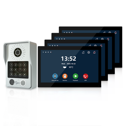 Anjielo Smart Advanced 4 Wired Smart Video Intercoms System Door Access Control Device with Clear Audio & Visual Connectivity Support IP Camera