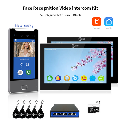 AnjieloSmart Newest Facial Recognition Video Intercom Multi-screen Display  IP AI Terminal For Multi-Apartment