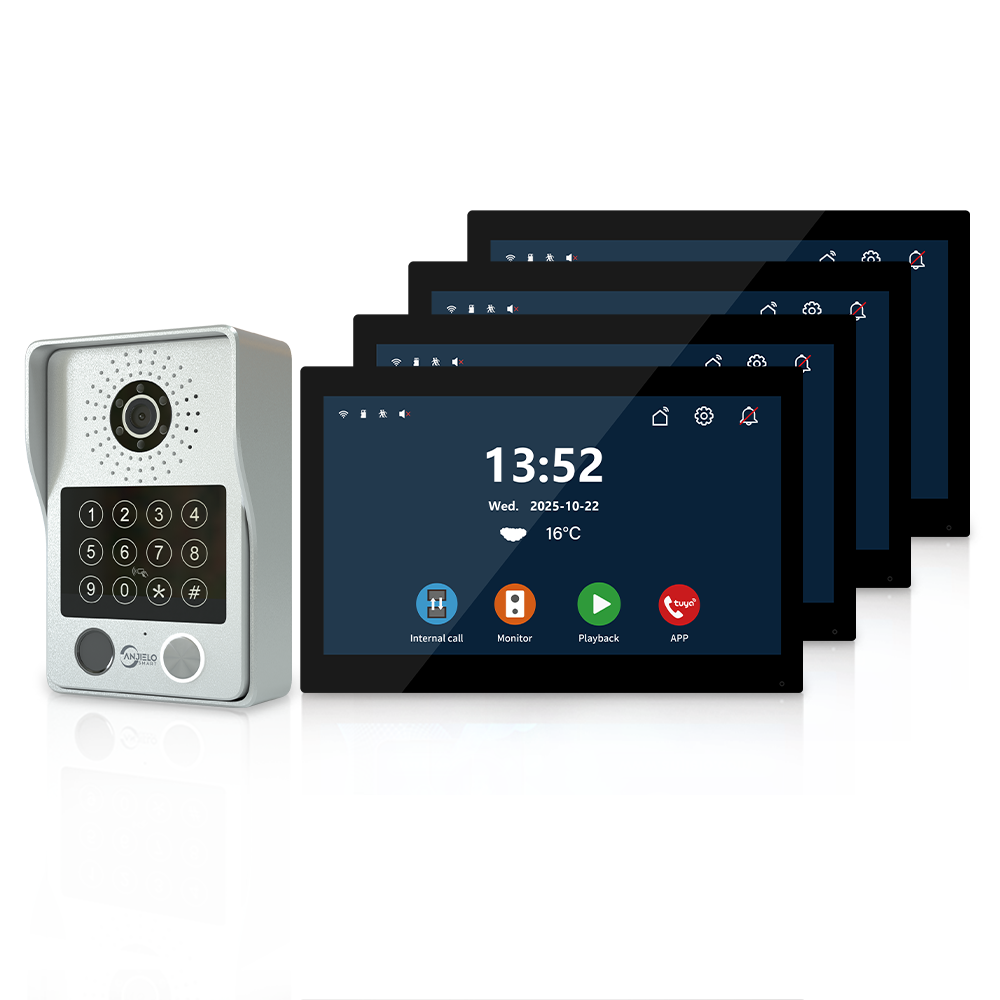 Anjielo Smart Advanced 4 Wired Smart Video Intercoms System Door Access Control Device with Clear Audio & Visual Connectivity Support IP Camera