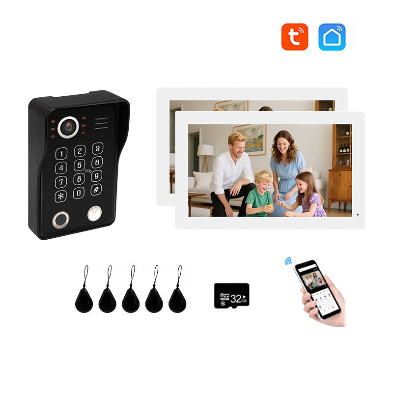 Anjielo Smart Wifi Doorbell Cam Video Intercom System by Tuya Wifi- 1080p HD Security and Multiple Unlock Options Including RFID Cards Support IP Camera