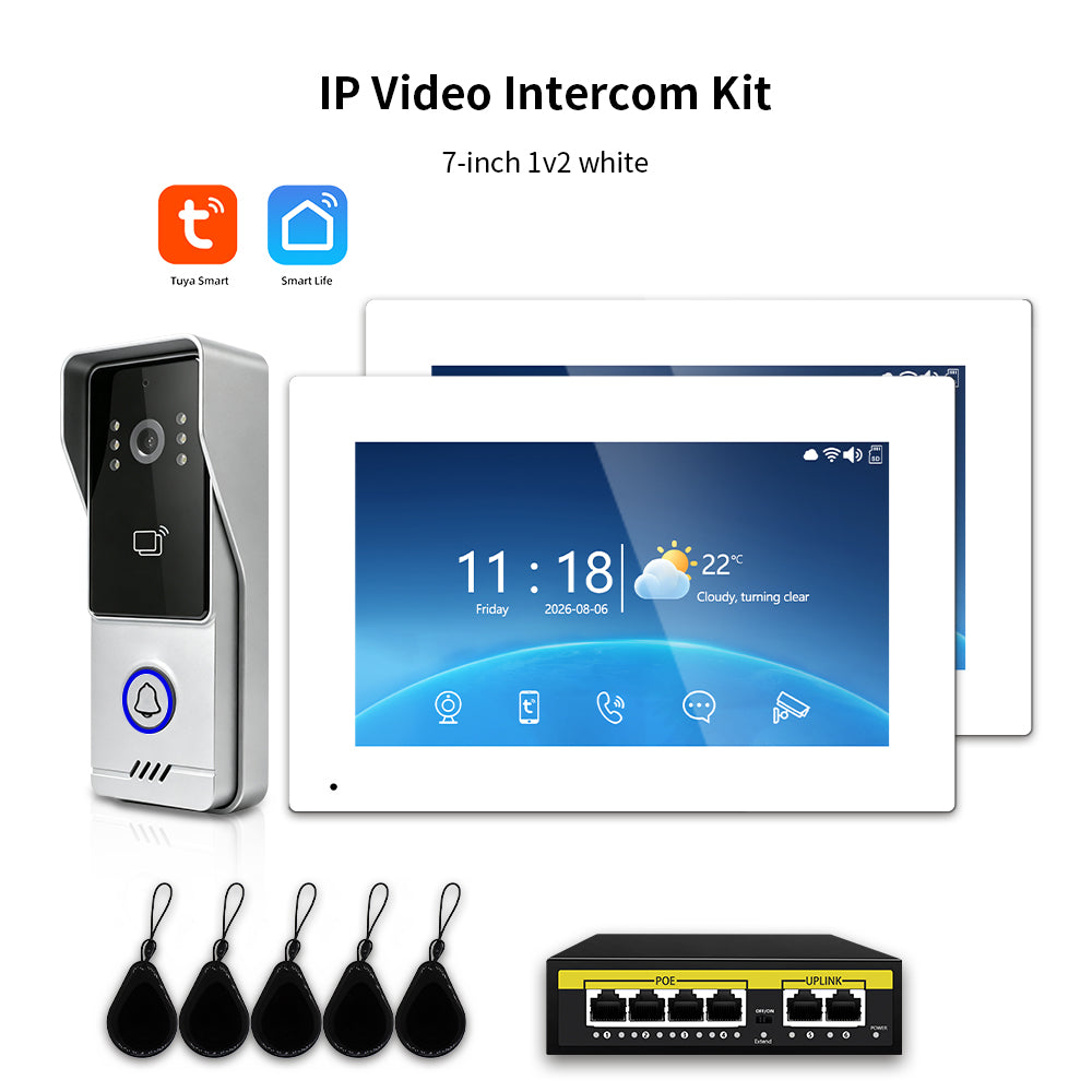 Anjielo Tuya IP Video Intercom System, 1080P Villa Video Door Phone with Remote Unlock, Infrared Night Vision, Motion Detection