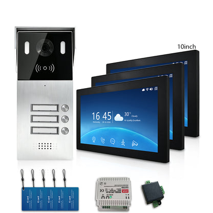 Anjielo Smart 2-Wire Multi-Tenant Video Intercom System Tuya APP Remote Unlock Wired Video Door Phone for Apartment Townhouse