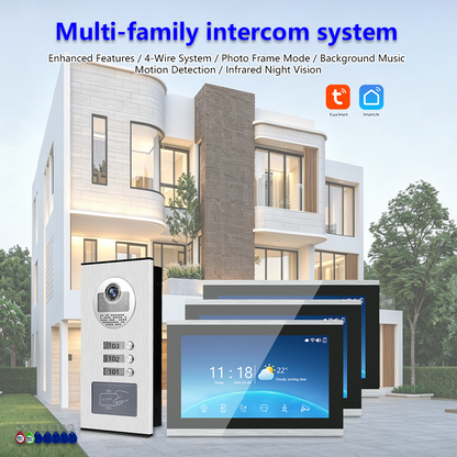 Anjielo 7 Inch 4-Wire Screen Villa Apartment Tuya Smart Life  Motion Detection Video Intercom System