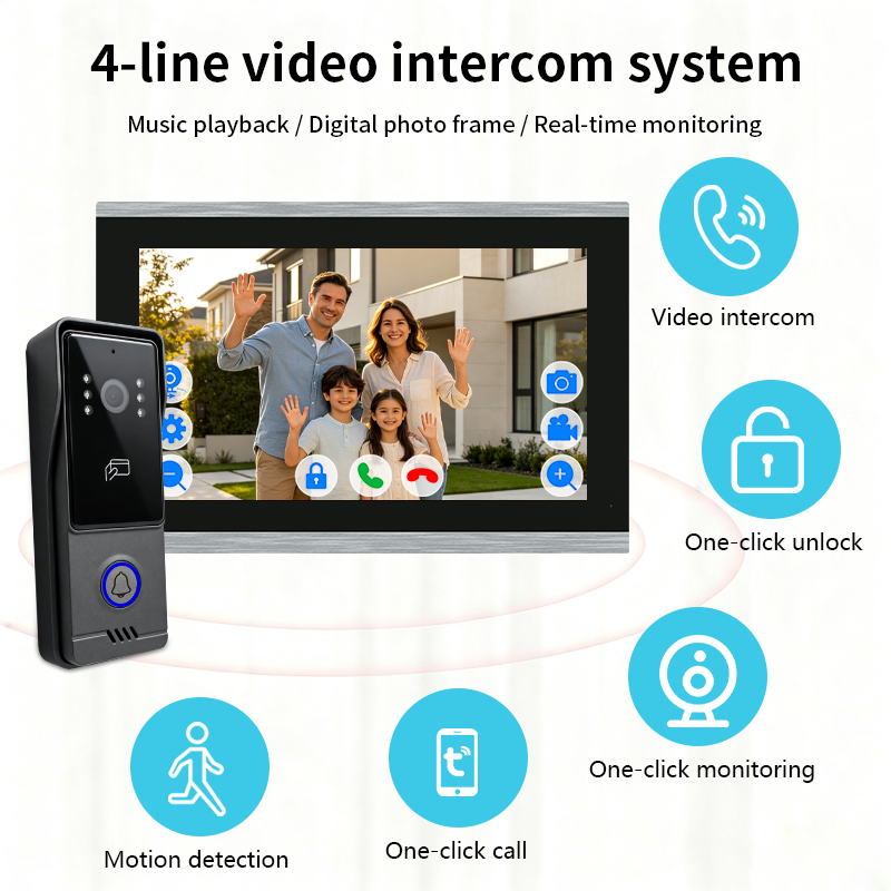 Anjielo Good Quality WIFI 1080P Video Door Phone 4-wire TUYA Smart Door Phone Intercom System Home Security Phone