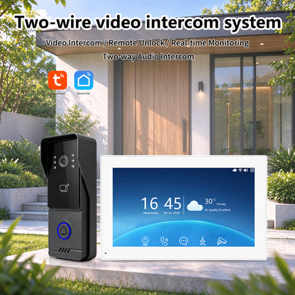 Anjielo Tuya Smart Home Two-wire Video Door Phone 7/10 Inch Touch Screen Indoor Monitor Motion Detection Intercom System
