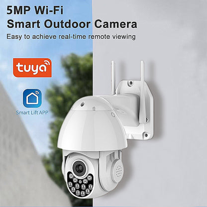 AnjieloSmart Outdoor PTZ Security IP Camera: 360° Panoramic HD Full-Color Night Vision, Waterproof, Wireless WiFi Remote Monitoring