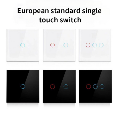AnjeloSmart Type 86 European standard single touch switch, 1/2/3 gang touch sensor switch, glass panel light switch
