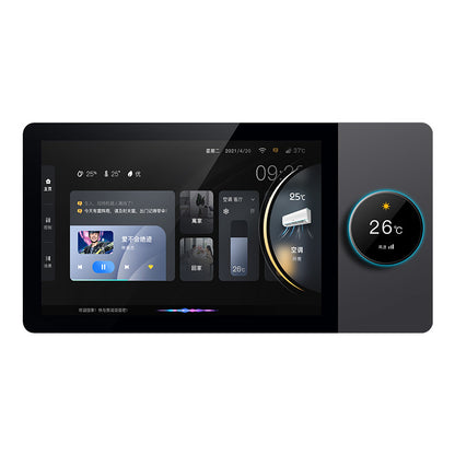 Anjielo 8-inch multi-functional central control host with knob control and dual 86 base units for home-wide automatic control.
