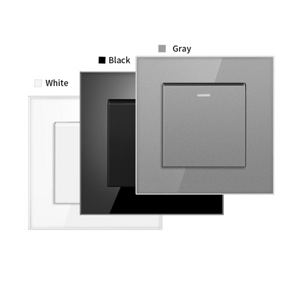AnjieloSmart European standard 86-type wall switch, tempered glass panel, embedded single-gang multi-way rocker switch