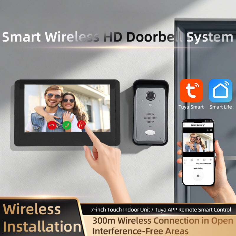 ANJIELOSMART TUYA WIFI HALOW  Wireless VIDEO DOORBELL - Easy Install Video Intercom for Home, HD 1080p, Real-Time Alert, iOS/Android App