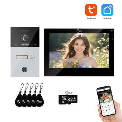 AnjieloSmart WIFI Tuya 7-inch Video Doorbell Intercom System Unlock 1080P Screen Video Doorbell Monitoring Motion Detection Home Security Intercom System