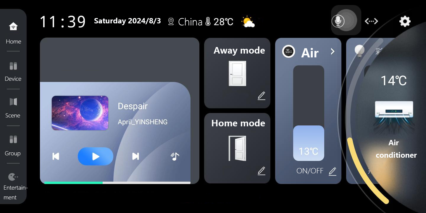 Anjielo 6-inch high-definition LCD smart home interconnection APP remote control operation control panel for smart home devices