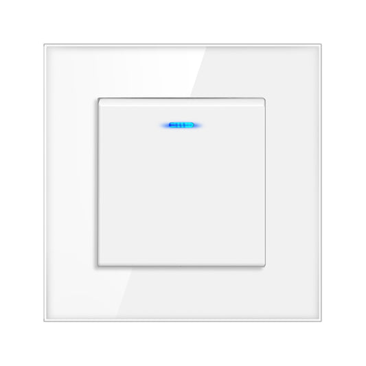 AnjieloSmart European Standard Type 82 Wall Recessed Switch, Double-Pole Single-Pole Switch with LED Light, Household Tempered Glass